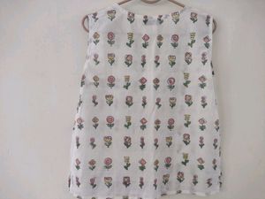 Colourful Motif White Tunic