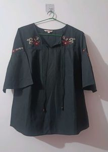 Black Embroidery Top