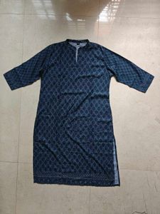 Blue Print Kurta With Chunri