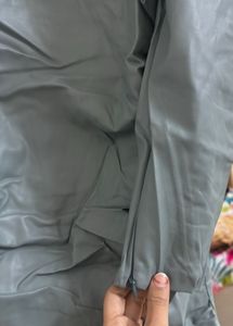 ZARA Viral Sage Green Faux Leather Mini dress