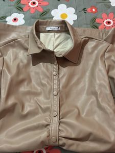 Leather Dress - Beige Color