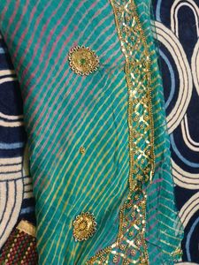 COMBO OF  EMBROIDERD LAHRIYA SAREE