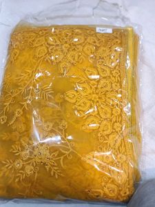 Elegant Yellow Embroidered Saree