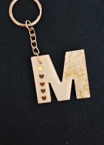 Resin M Letter Keychain