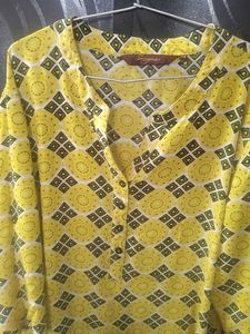 Yellow Print Tunic Top