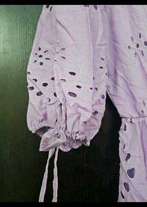 Lavender Eyelet Midi Dress