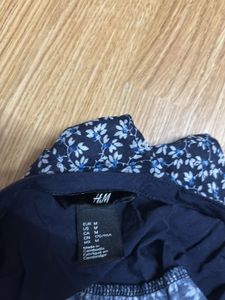 H&amp;M Floral Print Top - Navy Blue