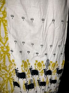 RANGMANCH OFF WHITE KURTI WITH FRONT SLIT