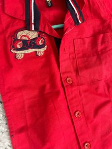 Red Car Applique Shirt