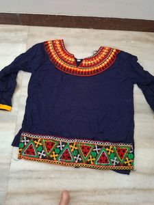 Girls Semi Indo Western Kurti on Leggings And Jean