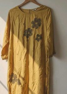 Max Mustard Embroidery Kurta