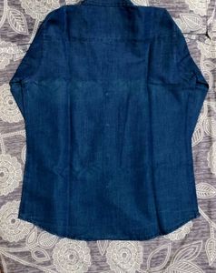 Denim Band Collar Button Down