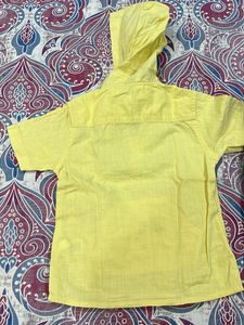 Boys Yellow Hoodie Tee and Cargo Pants Set