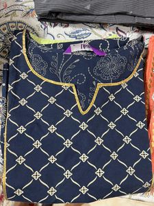 Blue Floral Print Kurta