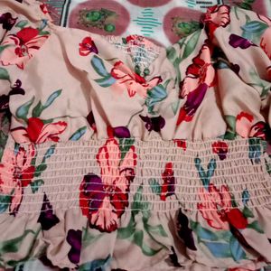 Floral Smocked Crop Top