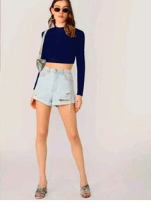 Blue crop top ❤️Full Sleeves