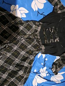 Black Check Knee Length Dress