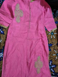 Pink Embroidered Kurta