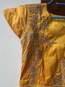 Yellow &amp; Orange Anarkali Gown