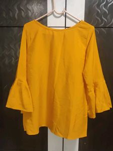 Mustard Bell Sleeve Top