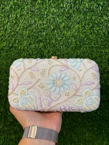 Floral Embroidered Clutch