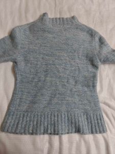 Cozy Blue Knit Turtleneck Sweater