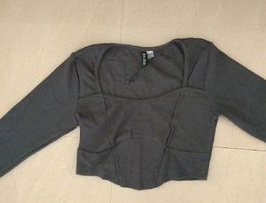 H&amp;M Corset Top With Full Sleeves