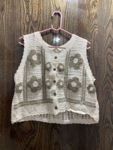Crochet Floral Vest Top