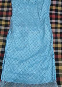 Light Blue Embroidered Fabric