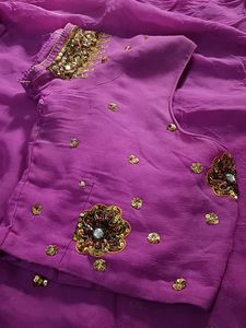 Purple Heavy Saree