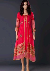 Elegant Pink Embroidered Dress