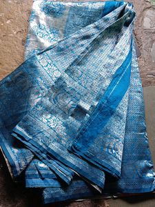 Blue &amp; Silver Saree