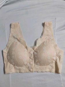 Lace Bralette with Button Detail