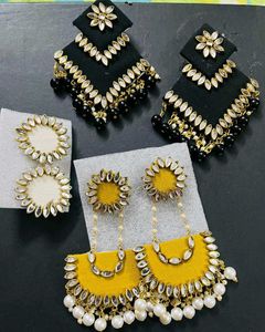 Hand Made 3 pair Combo Earrings