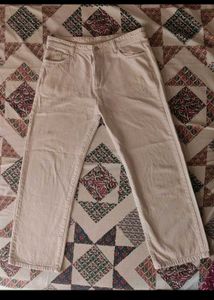 Beige Straight Leg Pants