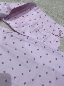 Pink Patterned Button-Down Shirt