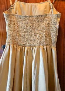 Golden Full maxi side slit dress