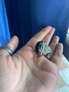 Black Stone Gothic Ring
