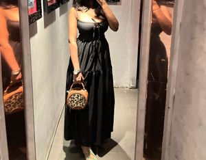 Elegant Black Princess-Style Maxi Dress