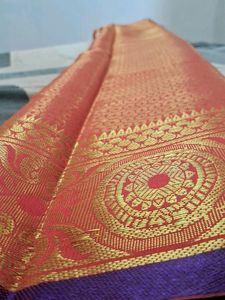 Red SAREE with Blue Pallu