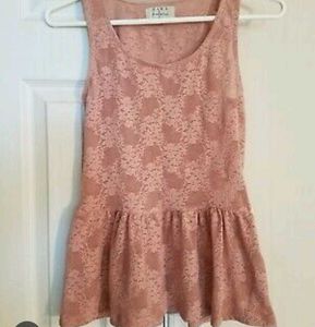 Zara Peach Beautiful Lace Top