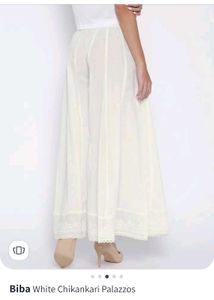 Biba Chikankari Pallazo - White Cotton