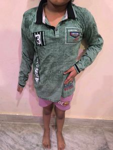 Green Fit Top For Girls