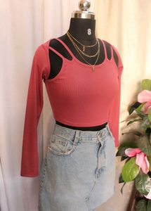Trendy Cutout Long Sleeve Top