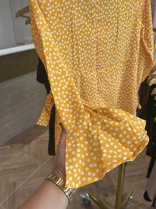 URBANINC Yellow Polka Dot Mini Dress