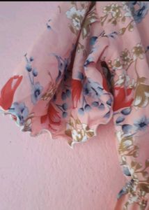 Floral Print Pleated Midi Dress