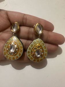 Kundan meenakari earrings