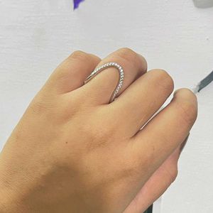 U Shape Silver Reversible Ring
