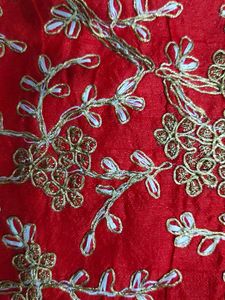 Embroidered Red Pouch