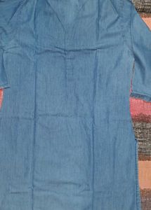 Denim Embroidered Top